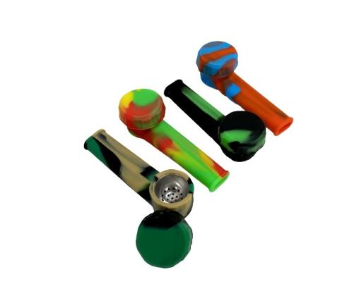 Silicone Pipe with Lid: Available in Assorted Colors