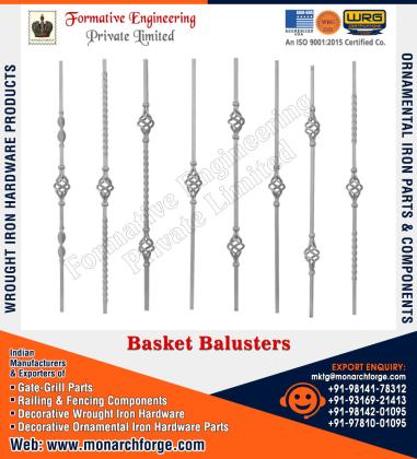 Wrought Iron Hardware, Gate Grill Parts, Railing & Fencing Components Manufacturers Exporters in India