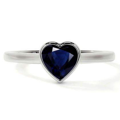 Buy Blue Sapphire Solitaire Gemstone Engagement Ring For Women
