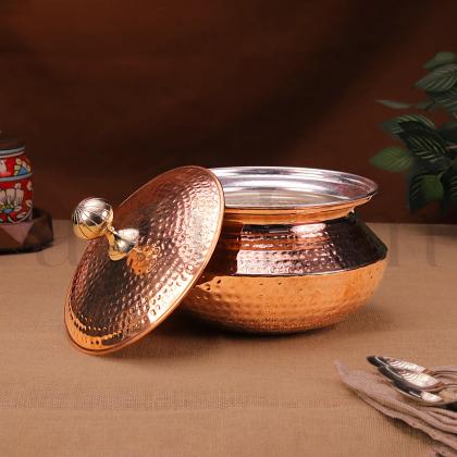 Buy Copper Degchi with Lid – theartarium