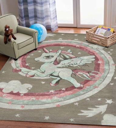 Grey Abstract Wool And Viscose 5X8 Hand-Tufted Carpet