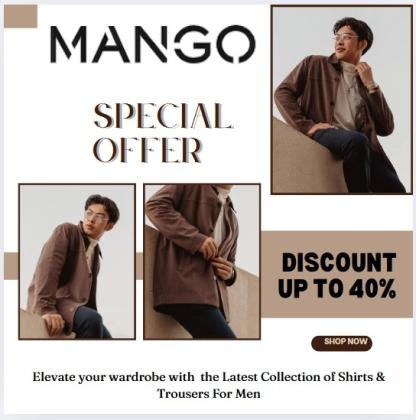 Mango UAE Promo Code – Up to 40% Off on Men's Shirts & Trousers