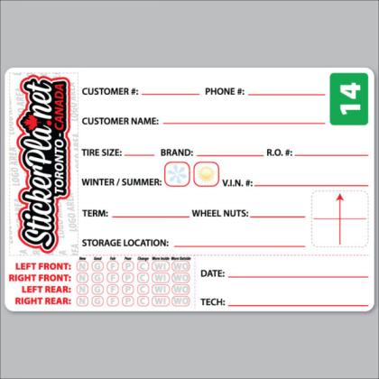 tire storage stickers