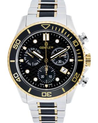 Herrenuhr Schwarz Gold