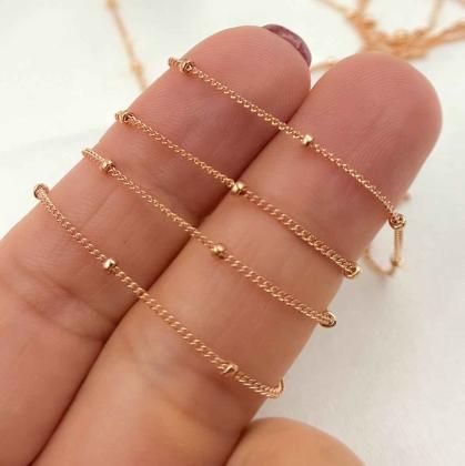 14k gold filled heart link chain