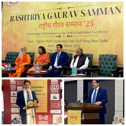 Dr. Sandeep Marwah Honored with Rashtriya Gaurav Award at Constitution Club, New Delhi