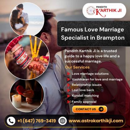Famous Love Marriage Specialist Astrologer in Brampton