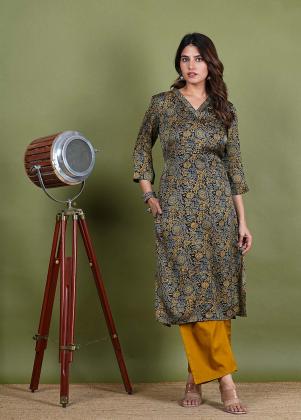 Floral Print cotton Kurta Set, Mul Chanderi 2 Piece Kurta Set, Mul Chanderi fabric women dress