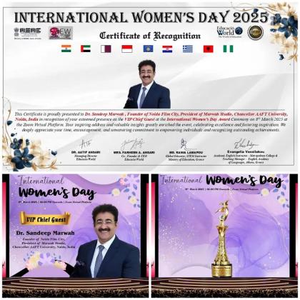 Sandeep Marwah Inaugurates Women’s Day Celebration, Honored for His Contribution to Women’s