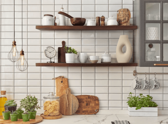Elegant Mahogany Long Floating Shelves for Modern Spaces
