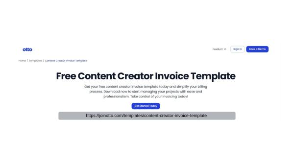 Otto AI Content Creator Invoice Template for Freelancers