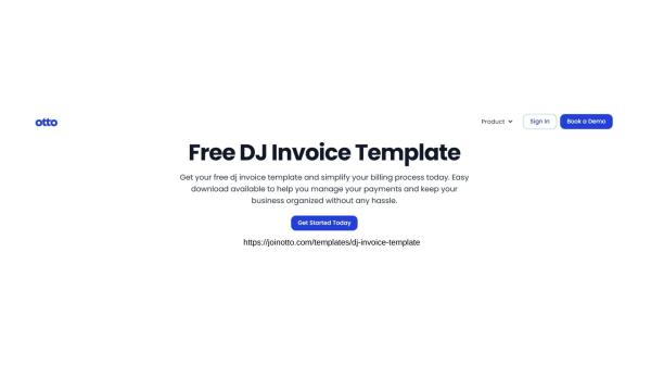Otto AI DJ Invoice Template for Small Business Owners
