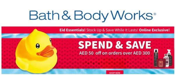 Eid Essentials 2025: Save AED 50 on Orders Over AED 300 with Bath & Body Works Coupons