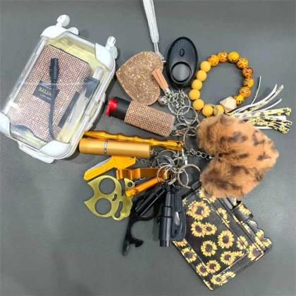 Full safety keychain sets for women self defense
