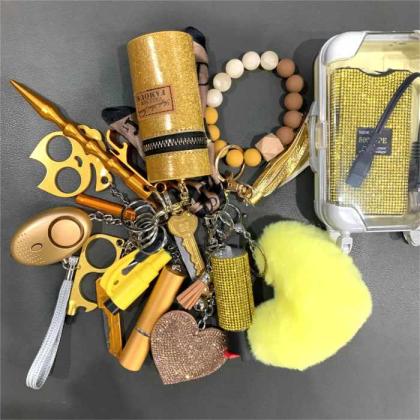 Full safety keychain sets for women self defense