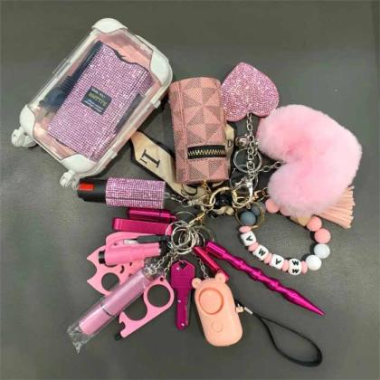 Full safety keychain sets for women self defense