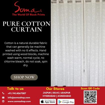 Handcrafted Cotton Curtains – Traditional Elegance by Soma Shop