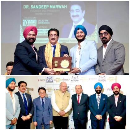 Sandeep Marwah Honoured with Punjabi Ratan Award at 5th Anniversary Celebration of IPCC