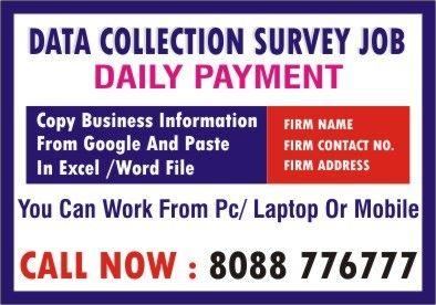 Survey Jobs | Work Daily Earn Daily | Data entry Jobs Near me  | 6022