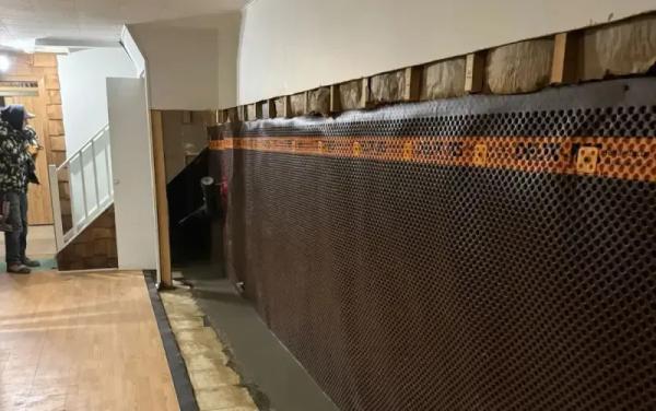 Interior basement waterproofing