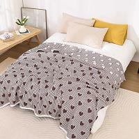 Wrap yourself in pure softness with the Waffle Heart Cotton Blanket
