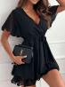 White Flutter Sleeve Mini Dress